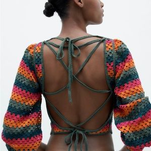 ZARA NWT KNIT TOP WITH OPEN BACK L